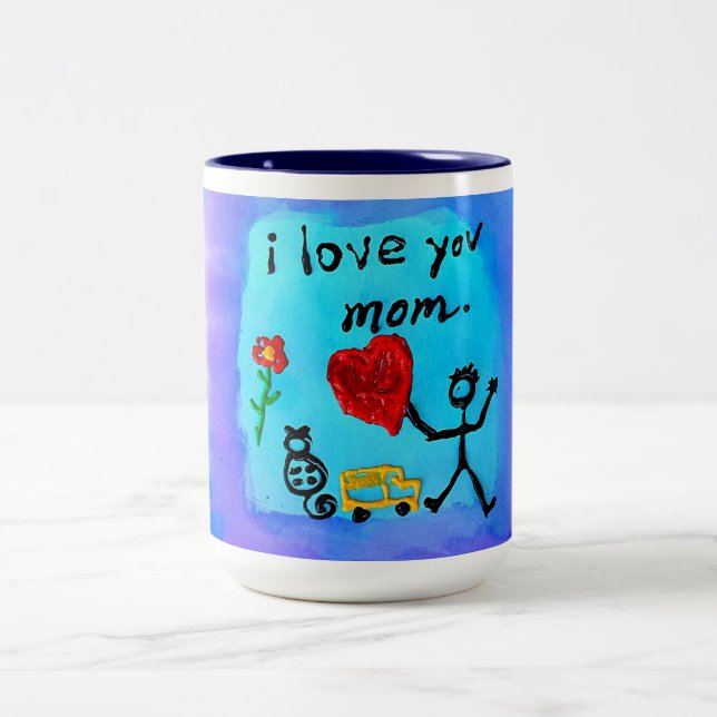 Caneca De Café Em Dois Tons Eu Te Amo Mãe (Centro)