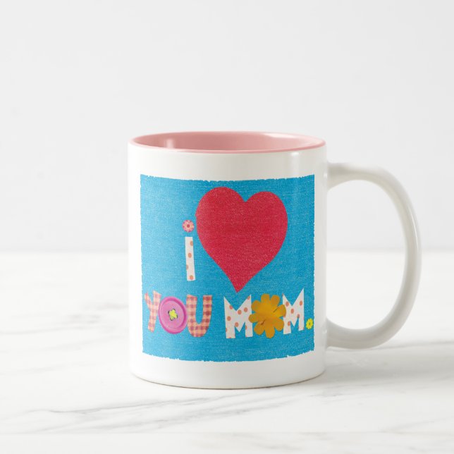 Caneca De Café Em Dois Tons Eu te amo mãe (Direita)