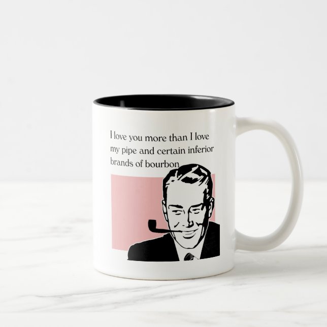 Caneca De Café Em Dois Tons Eu Te Amo Mais. (Direita)