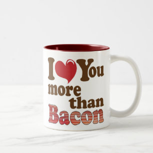 Caneca De Café Em Dois Tons Eu Te Amo Mais Que Bacon