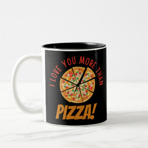 Caneca De Café Em Dois Tons Eu Te Amo Mais Que Pizza