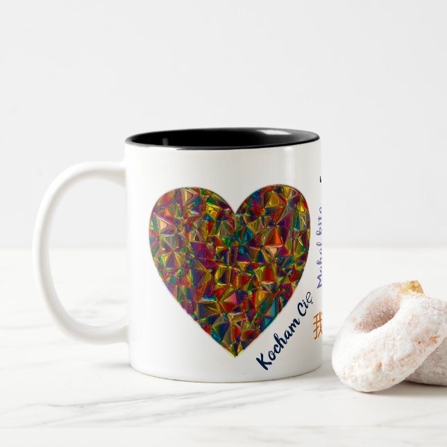 Caneca De Café Em Dois Tons Eu Te Amo Mug (Com Donut)