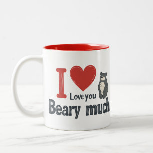 Caneca De Café Em Dois Tons Eu te amo muito, Beary