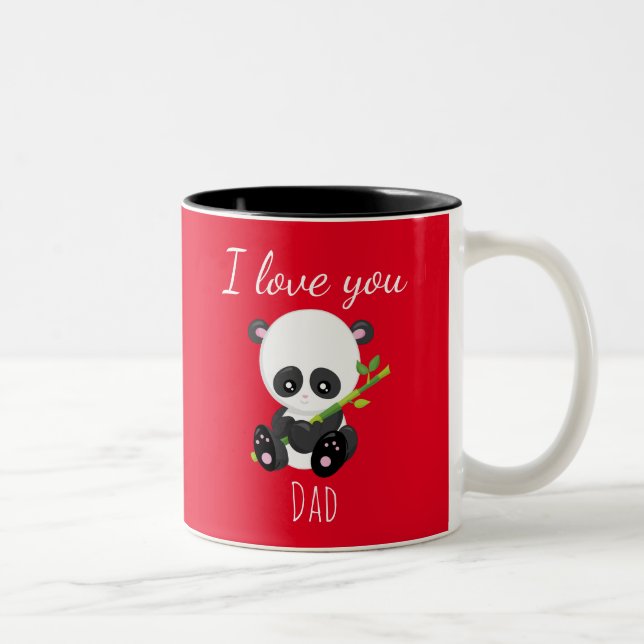 Caneca De Café Em Dois Tons Eu te amo, Pai Legal Panda (Direita)