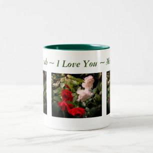 Caneca De Café Em Dois Tons Eu Te Amo Rosas Encharcados Personalizados