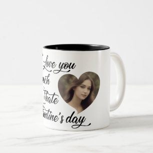 Caneca De Café Em Dois Tons Eu te amo tanto quanto odeio o Dia dos Namorados