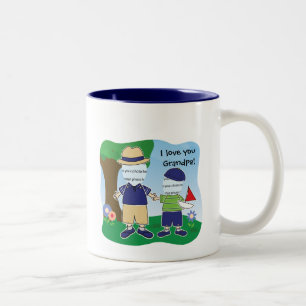 Caneca De Café Em Dois Tons Eu te amo vovô customizável