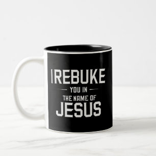 Caneca De Café Em Dois Tons Eu Te Condeno Em Nome De Jesus