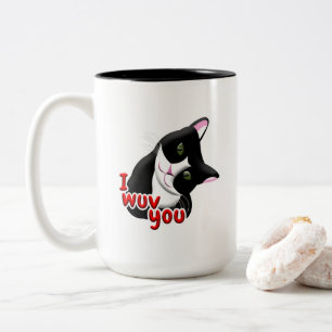 Caneca De Café Em Dois Tons Eu te vi Cat