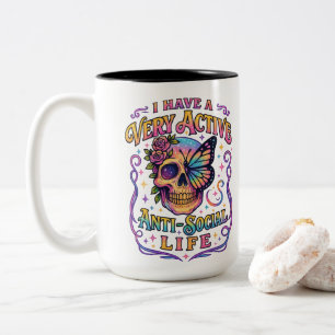 Caneca De Café Em Dois Tons Eu Tenho Um Muito Ativo...