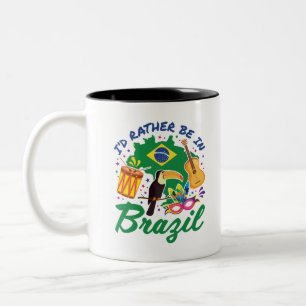 Caneca De Café Em Dois Tons Eu teria Preferencialmente no Brasil Viagem Souven