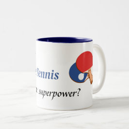 Caneca De Café Em Dois Tons Eu toco mesa, super-herói