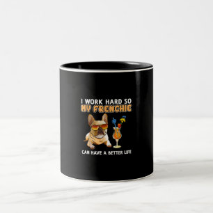 Caneca De Café Em Dois Tons Eu trabalho duro para que meus encantos possam ter