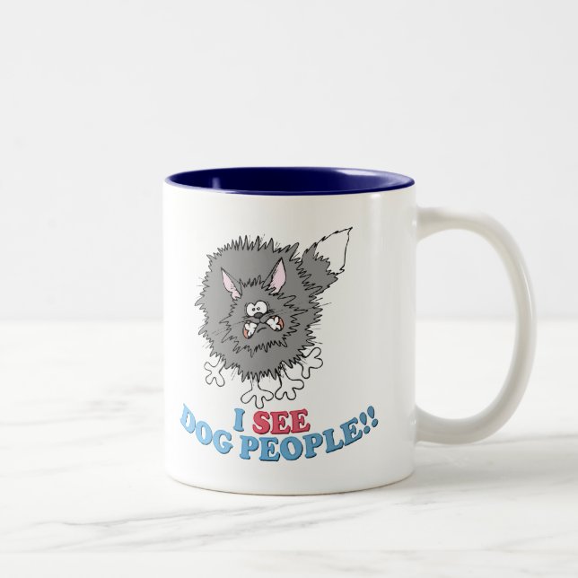 CANECA DE CAFÉ EM DOIS TONS EU VER PESSOAS DO CÃO! (Direita)