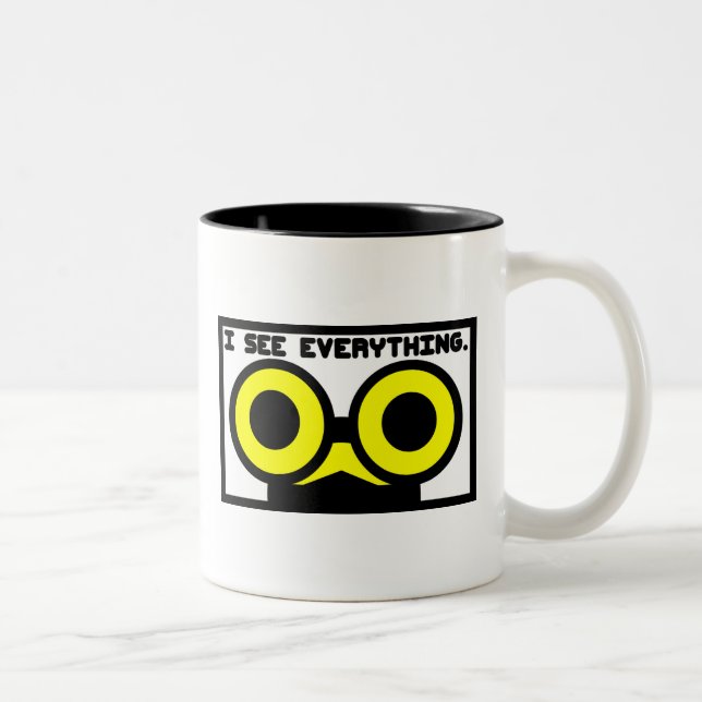 Caneca De Café Em Dois Tons Eu ver tudo (Direita)