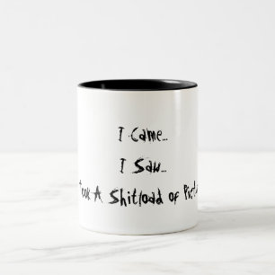 Caneca De Café Em Dois Tons Eu Vim, Vi, Café Mug