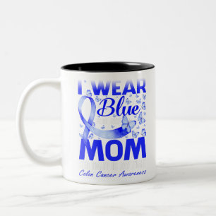 Caneca De Café Em Dois Tons Eu Visto Azul Para Minha Mãe Consciência Do Canc