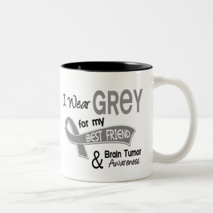 Caneca De Café Em Dois Tons Eu visto o tumor cerebral do melhor amigo do cinza