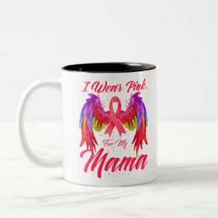 Caneca De Café Em Dois Tons Eu Visto Rosa Para A Minha Mãe Asas Cancer De Mama