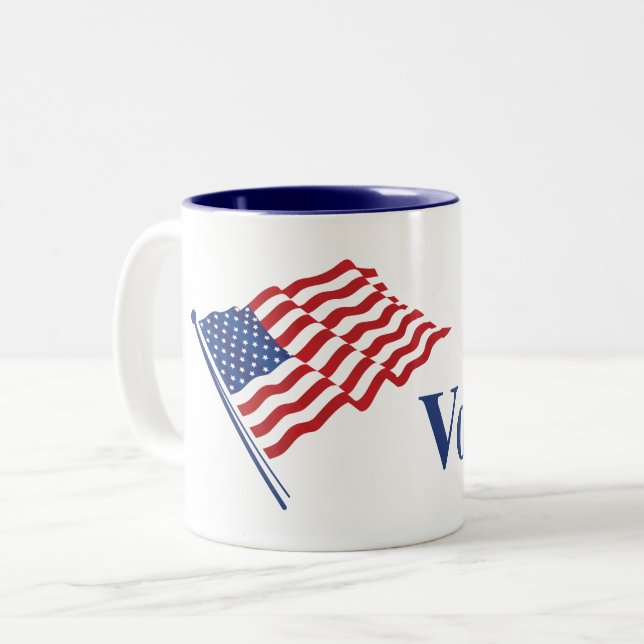Caneca De Café Em Dois Tons Eu Votei Sticker Mug (Frente Esquerda)
