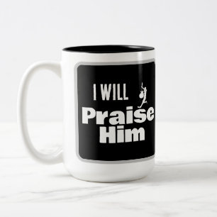 Caneca De Café Em Dois Tons Eu Vou Louvar Ele, Guitarra para o Rei