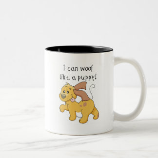 Caneca De Café Em Dois Tons Eu Woof gosto do camiseta e dos presentes de um