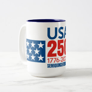 Caneca De Café Em Dois Tons EUA 250 - 250º Aniversário da América - Estrelas L