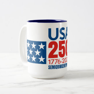 Caneca De Café Em Dois Tons EUA 250 - 250º Aniversário da América - Estrelas L