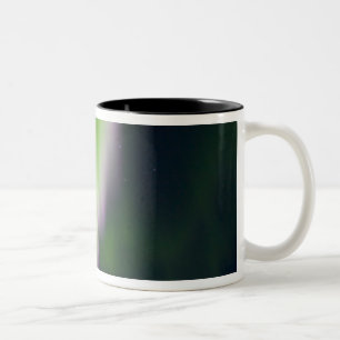Caneca De Café Em Dois Tons EUA, Alasca, Chena Hot Springs. Aurora Boreal