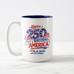 Caneca De Café Em Dois Tons EUA América 250º Aniversário Patriótico