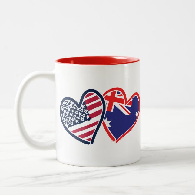 Caneca De Café Em Dois Tons EUA — Austrália — Amor (Esquerda)