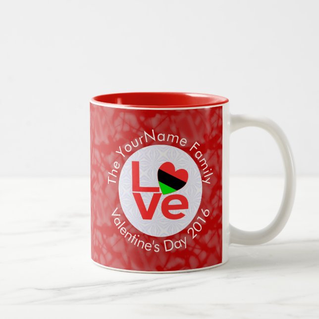 Caneca De Café Em Dois Tons EUA Flag Heart Red LOVE (Direita)