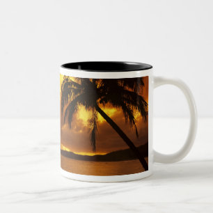 Caneca De Café Em Dois Tons EUA, Havaí, Kauai, Colorido nascer do sol em um