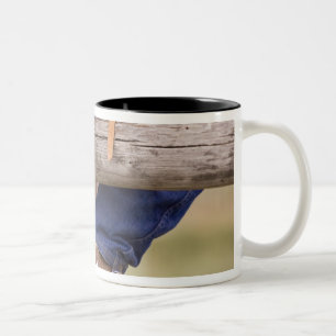 Caneca De Café Em Dois Tons EUA, Oregon, Seneca, Ponderosa Ranch. Vaqueiro