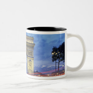 Caneca De Café Em Dois Tons Europa, França, Paris. Arco do Triunfo visto