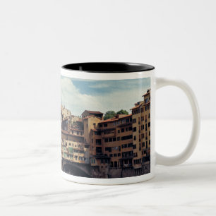 Caneca De Café Em Dois Tons Europa, Itália, Florença. Ponte Vecchio