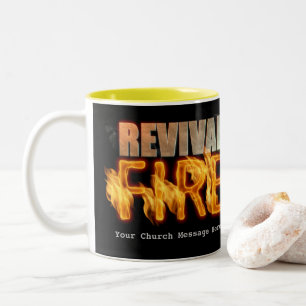 Caneca De Café Em Dois Tons Evangelismo tipográfico da igreja de resgate