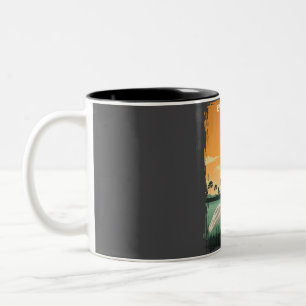 Caneca De Café Em Dois Tons Everglades National Park Vinatge Mínimo Tra