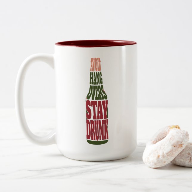 Caneca De Café Em Dois Tons Evite travamentos Bebado (Com Donut)
