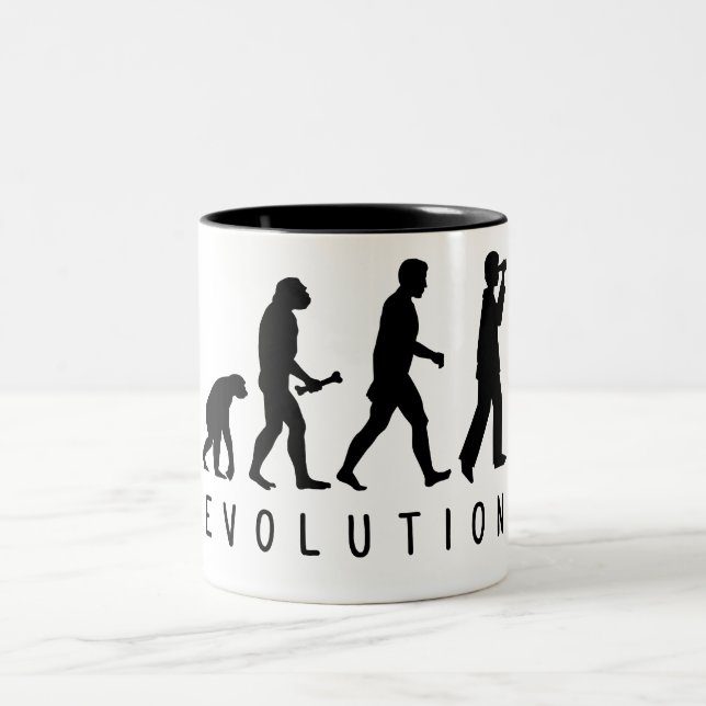 Caneca De Café Em Dois Tons Evolução: Birder (Centro)