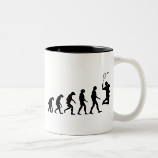 Caneca De Café Em Dois Tons Evolução do Badminton