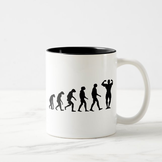 Caneca De Café Em Dois Tons Evolução do Bodybuilding (Direita)