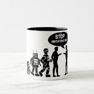 Caneca De Café Em Dois Tons Evolução do robô