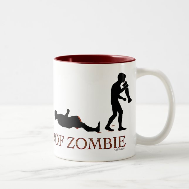 Caneca De Café Em Dois Tons Evolução do Zombie (Direita)