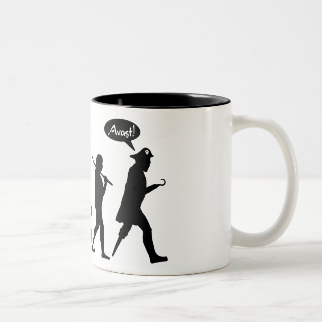 Caneca De Café Em Dois Tons Evolução Drinkware do pirata (Direita)