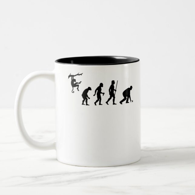 Caneca De Café Em Dois Tons Evolution of Lawn Bowls (Esquerda)