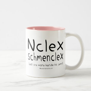 Caneca De Café Em Dois Tons Exame dos cuidados de NCLEX Schmenclex