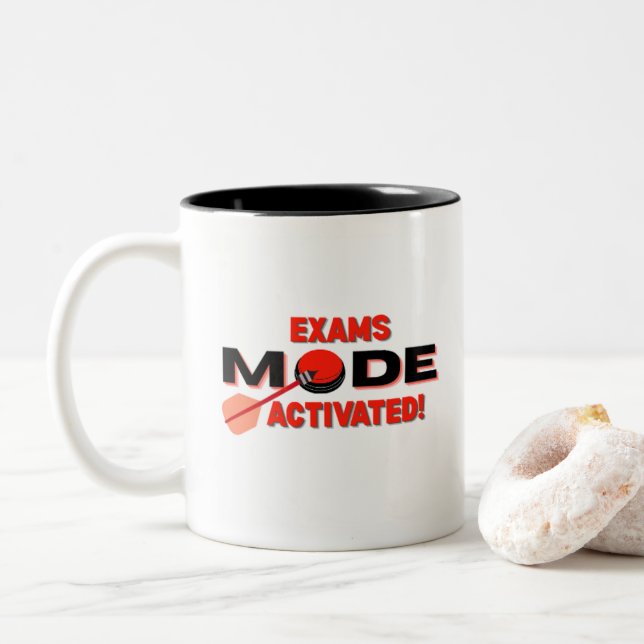 Caneca De Café Em Dois Tons Exams Mode Activated Mug – Student Study Mug (Com Donut)
