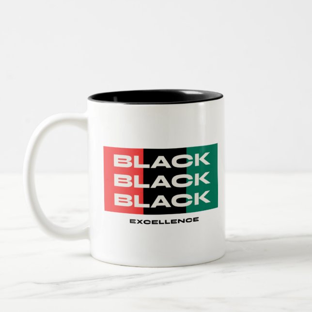 Caneca De Café Em Dois Tons Excelência Negra (Esquerda)