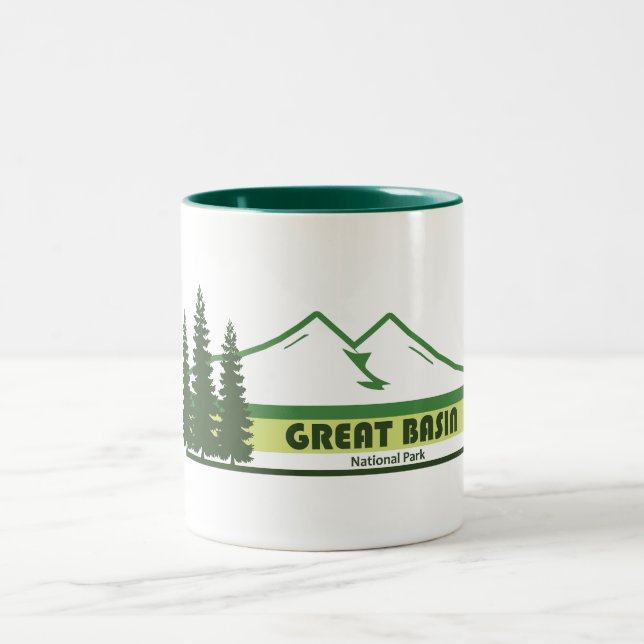 Caneca De Café Em Dois Tons Excelente Basin National Park Green Stripes (Centro)